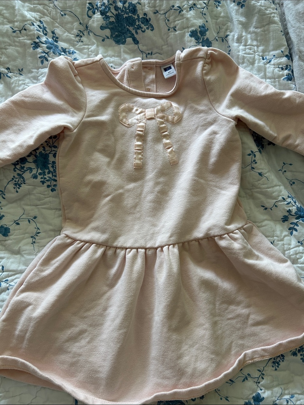 Janie and Jack 2T Girls' Long Sleeve Pink Bow Sweatshirt Dress